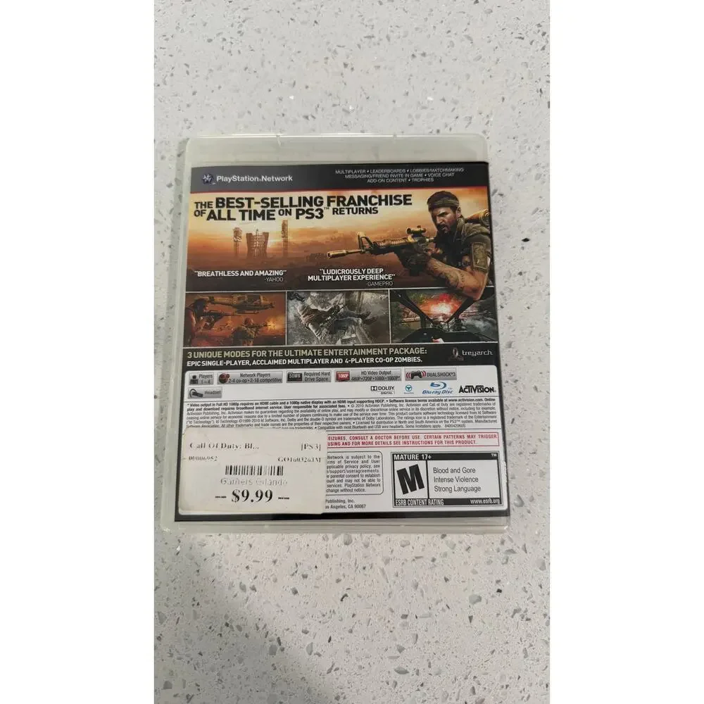 Playstation PS3 Activision Call of Duty Black Ops